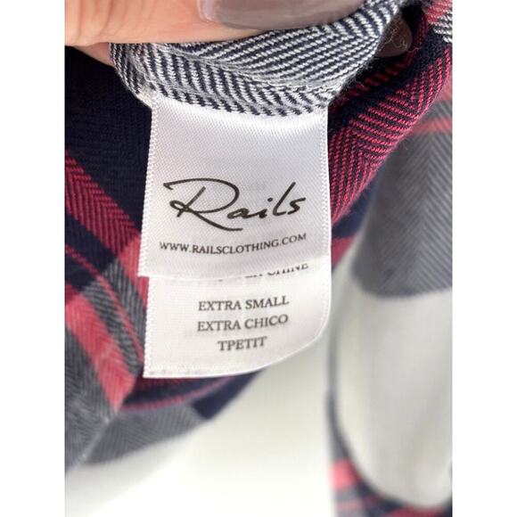 NWOT cozy Button Collared Long Sleeve Women's Pink Rails checkered Hunter shirt - Picture 6 of 7